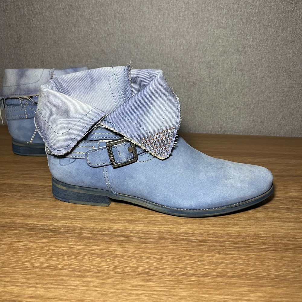Felmini Blue Suede Shoes Made In Portugal 6.5